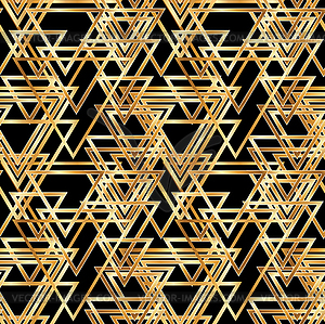 Art deco  golden geometric sseamless pattern, vector - vector clipart
