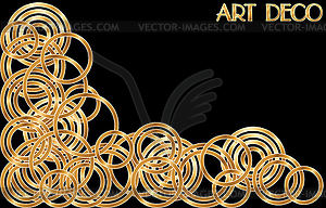 Golden Vip card art deco style, vector illustration - vector clip art