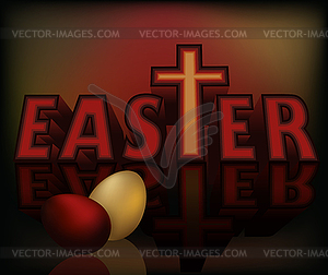 Happy Easter card Christian cross , vector illustration - vector image