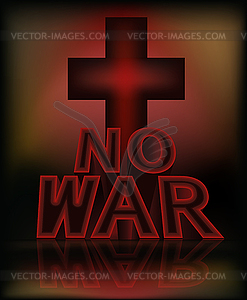 No War, banner with cross,  vector illustration - vector image