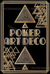 Casino Spades poker card,  art deco style, vector illus - stock vector clipart