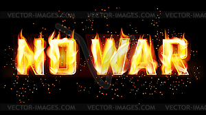 No War fire postcard, vector illustration - vector clipart