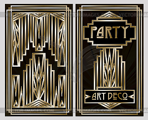 Vip card art deco style, vector illustration - vector image