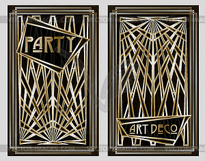 Vip invitation card art deco style, vector illustration - vector clip art