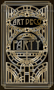 Art deco Vip greeting card, vector illustration - vector clip art