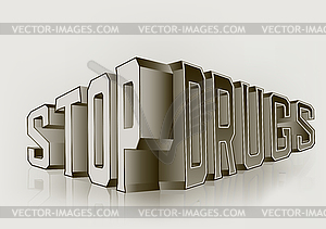 Остановка наркотики 3d фон, вектор иллюстрация - стоковый клипарт