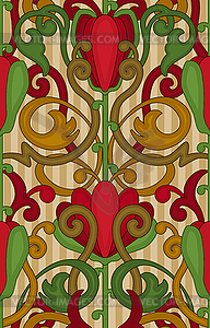 Floral seamless card in art nouveau style, vector  - vector image