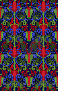 Seamless floral pattern in art nouveau style, vector  - vector clip art