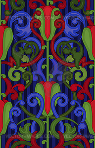 Floral seamless card in art nouveau style, vector  - vector clipart