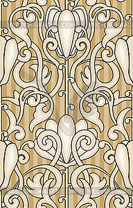 Floral seamless pattern in art nouveau style, vector  - vector clip art