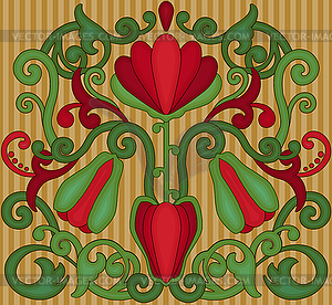 Floral background in art nouveau style, vector - color vector clipart