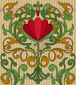 Floral wallpaper in art nouveau style, vector  - vector clip art