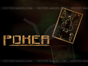 Casino vintage wallpaper with poker clubs card, vector - royalty-free vector image