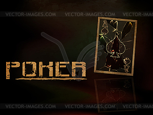 Casino vintage background with poker spades card, vecto - vector clip art
