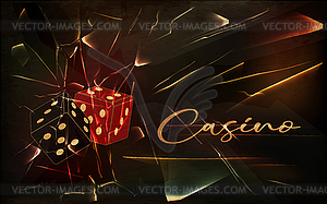 Casino vip card with dice game , vector illustration - vector image