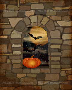 Happy Halloween background with pumpkin. vector illustr - vector clipart