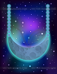 Moon magic swing, vector illustration - vector clip art