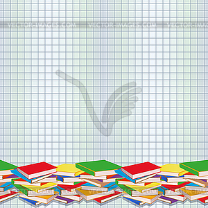 Back to School banner, notebook seamless pattern books  - vector clip art