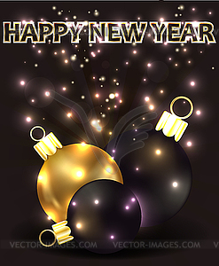 Happy New year greeting card, vector illustration - vector image