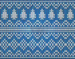 New year knitted seamless pattern with xmas tree, vecto - vector clipart / vector image