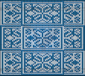 New year knitted seamless pattern with xmas ornate, vec - vector image