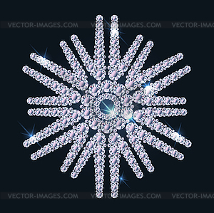 Diamond snowflake holiday card, vector illustration - vector image