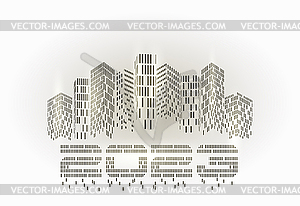 New 2023 Year in Futuristic City, abstract cityscape ar - vector EPS clipart