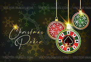 Happy New year. Christmas Casino banner with spade poke - stock vector clipart