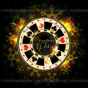 Happy New year. Christmas Casino background with poker  - royalty-free vector image
