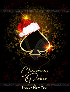 New year vip card. Christmas Casino poker spade sign, v - vector clipart