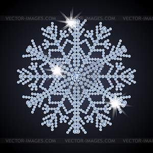 Winter diamond snowflake, vector illustration - royalty-free vector image