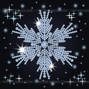 Precious diamond snowflake winter background,vector - vector clip art