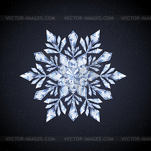 Diamond snowflake winter card, vector illustration - royalty-free vector image