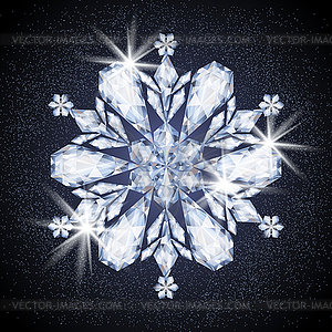 Winter brilliant diamond snowflake card,vector illustra - vector clip art