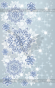 Winter background with diamonds snowflakes, vector - vector clipart
