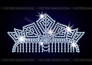 Crystals Princess Diamond Crown, vector  - vector EPS clipart