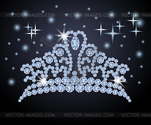Princess diamond tiara, vector illustration - vector image