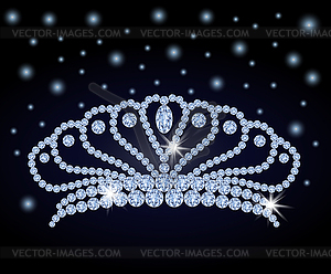 Crystals Diamond Crown, vector illustration - vector clipart