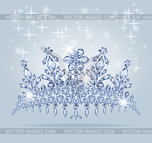 Кристаллы Принцесса Бриллиантовая тиара, векторная иллюстрация - иллюстрация в векторном формате