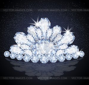 Beautiful Princess Diamond crown, vector illustration - vector clipart