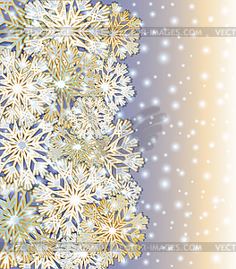 Merry Christmas and New year card with snowflakes, vect - stock vector clipart