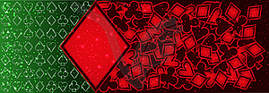 Casino Poker diamonds banner, vector illustration - vector image