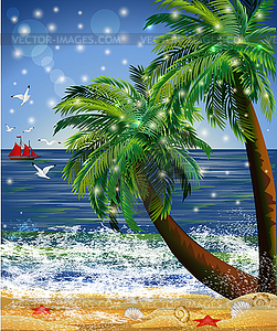 Summer Beach Party greetung card. vector illustration - vector image