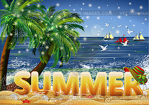 Summer Beach Party vip card. vector illustration - stock vector clipart