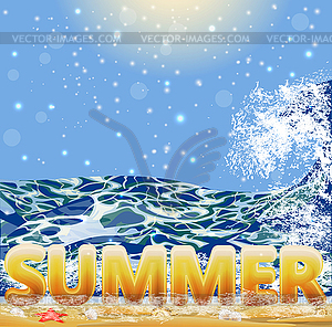 Summer Beach Party card. vector illustration - vector image