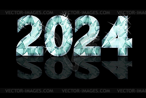 Фон с Новым 2024 бриллиантовым годом, векторная иллюстрация - векторизованное изображение