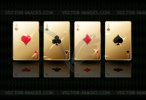 Casino wallpaper with poker cardss, vector illustration - vector image