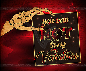 Anti Valentines day. You can not be my valentine. Invit - vector clip art