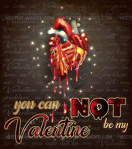 Anti Valentines day. You can not be my valentine Party  - vector clipart