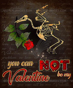 Anti Valentines day. Party card. You can not be my vale - vector clip art